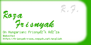 roza frisnyak business card